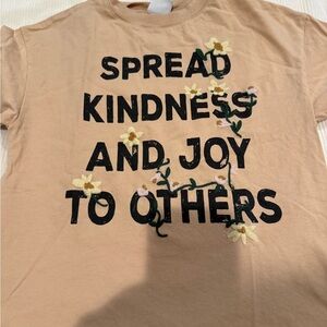 Zara Kids Beige Graphic Tee with Floral Accents